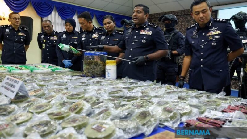 Tiga lelaki ditahan, dadah pelbagai jenis bernilai RM4.16 juta dirampas dalam serbuan