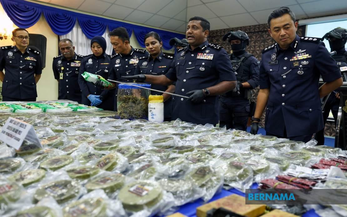 Tiga lelaki ditahan, dadah pelbagai jenis bernilai RM4.16 juta dirampas dalam serbuan