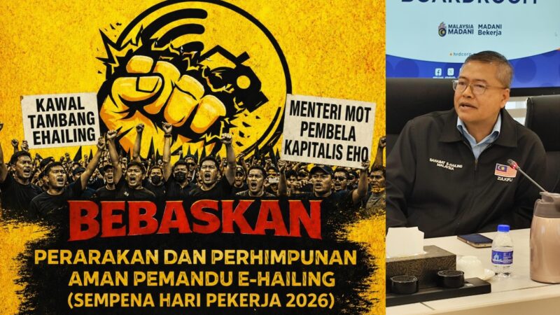 Pemandu e-hailing diseru sertai perhimpunan aman menuntut keadilan pada 1 Mei ini